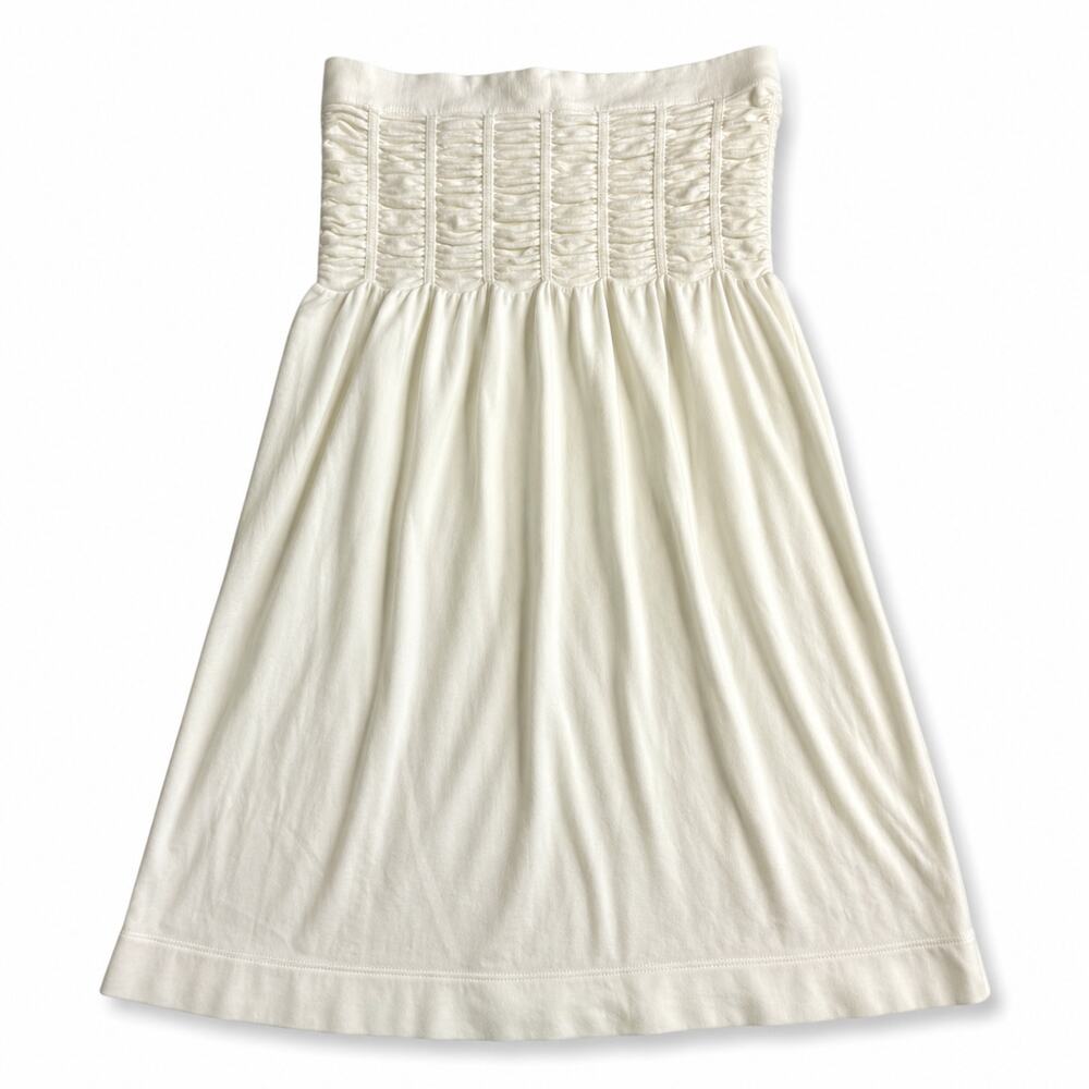 Arden B Strapless Smocked Mini Dress Women's Small Ivory Beach Cover Up Resort